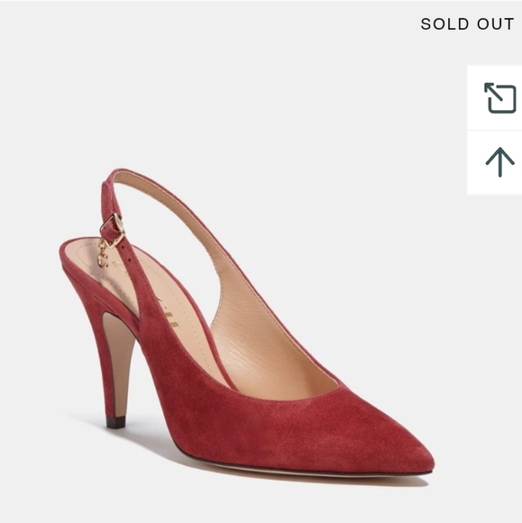 NWT COACH CHERRY SUTTON SUEDE SLINGBACK PUMPS 6B - Picture 7 of 16